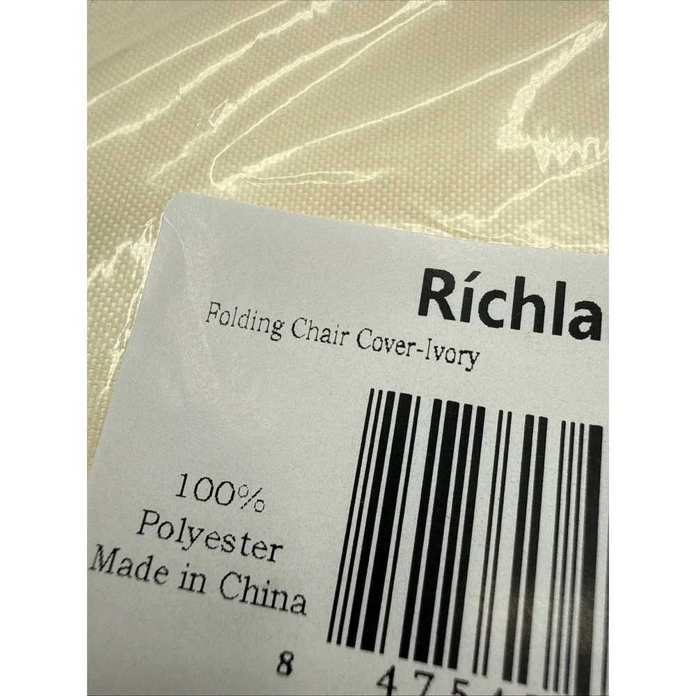 Richland-6 Pack Polyester Folding Chair Cover Standard Folding Chairs IVORY‎